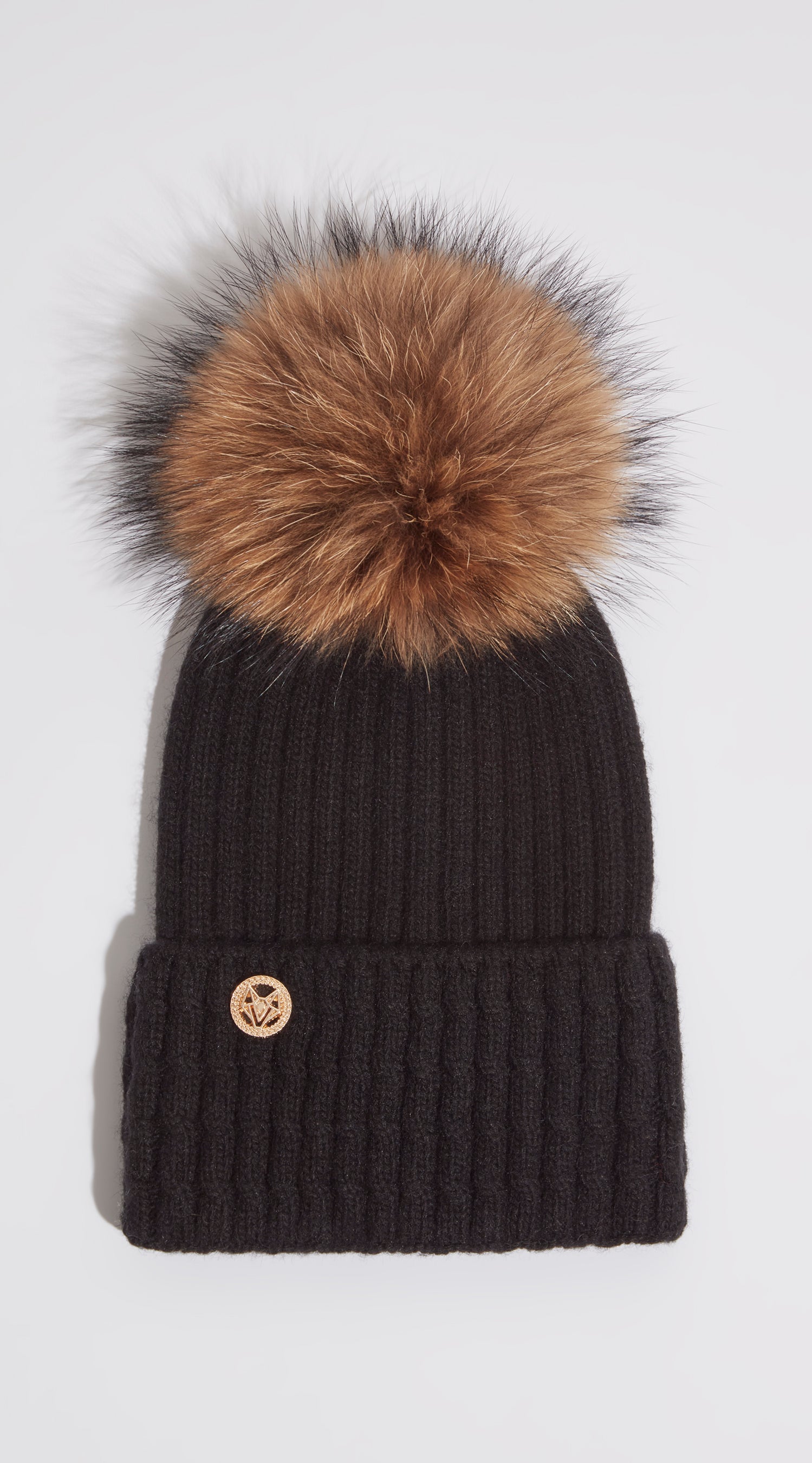 Boston Pom Pom Hat Black – Luxy London - Main Image