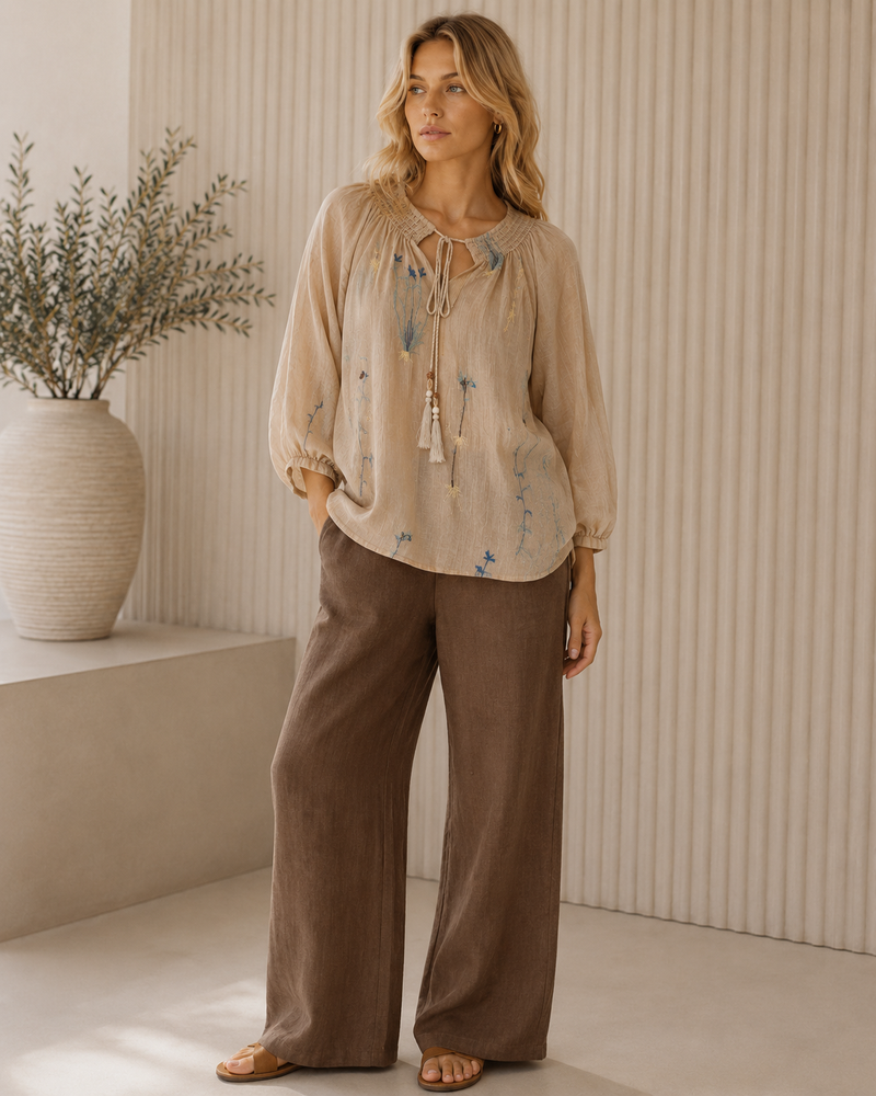 Buttter Embroidered Boho Top