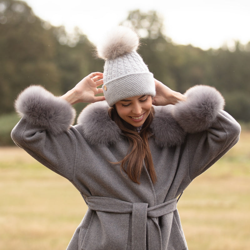 Cressida Pom Pom Hat - Grey