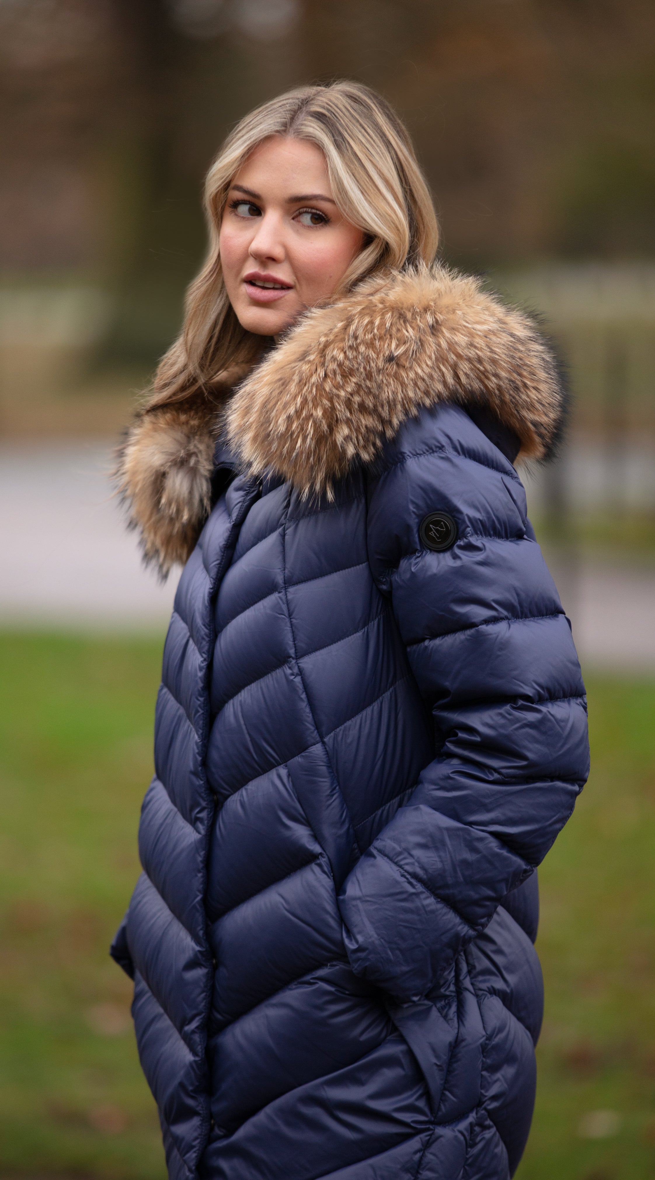 New Women winter coat Down jacket Ladies fur hooded jackets Long puffer  parka UK