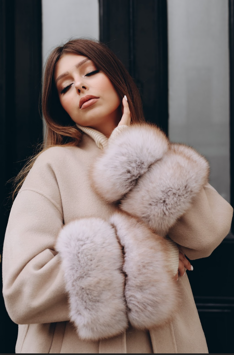 Cashmere fur coat clearance