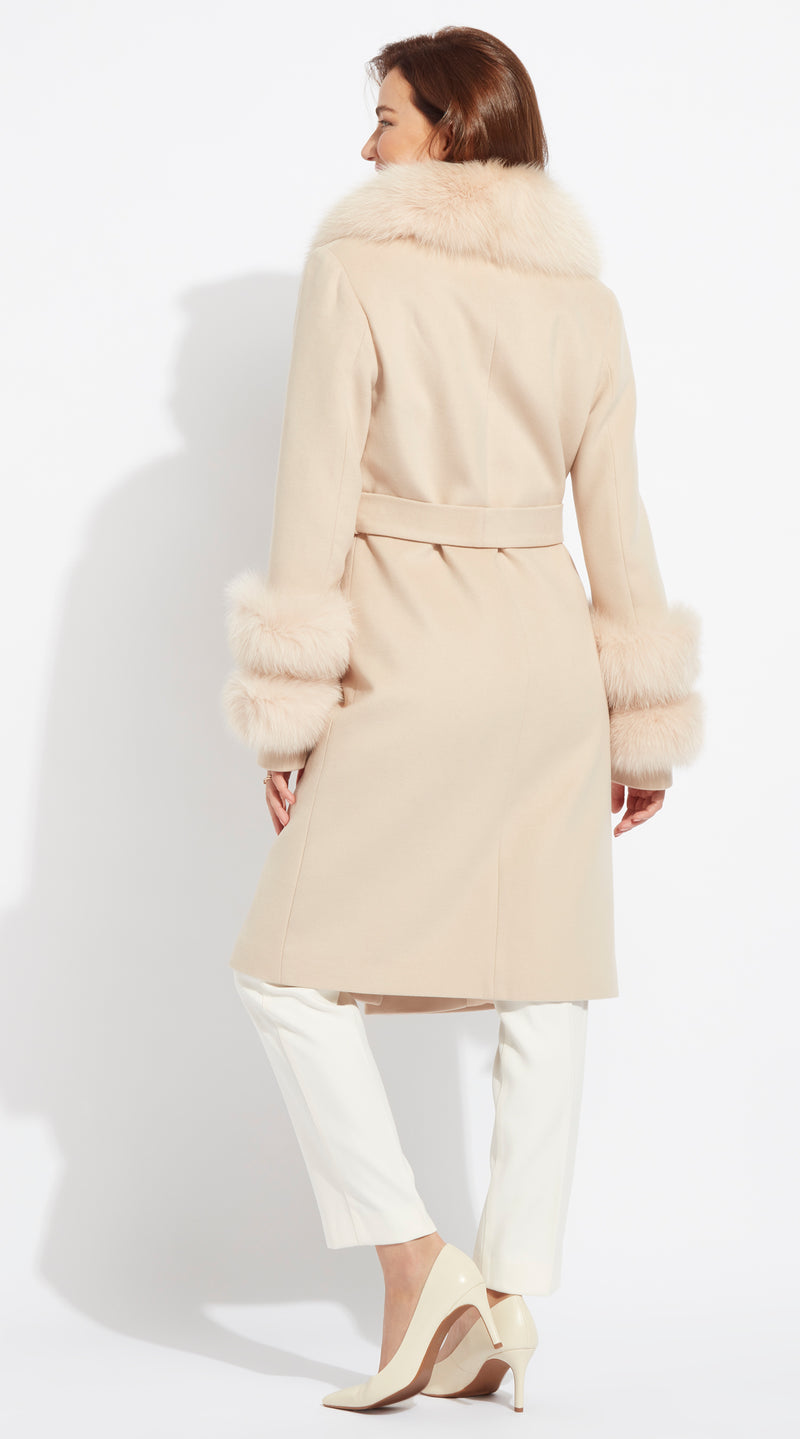 Supreme Luxy Cashmere Fox Fur Belted Coat Beige – Luxy London