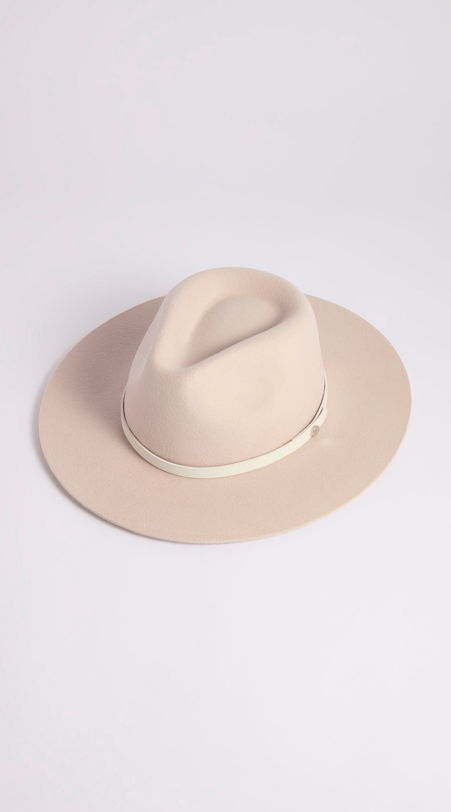 Luxy Wool Fedora Hat - Beige/White