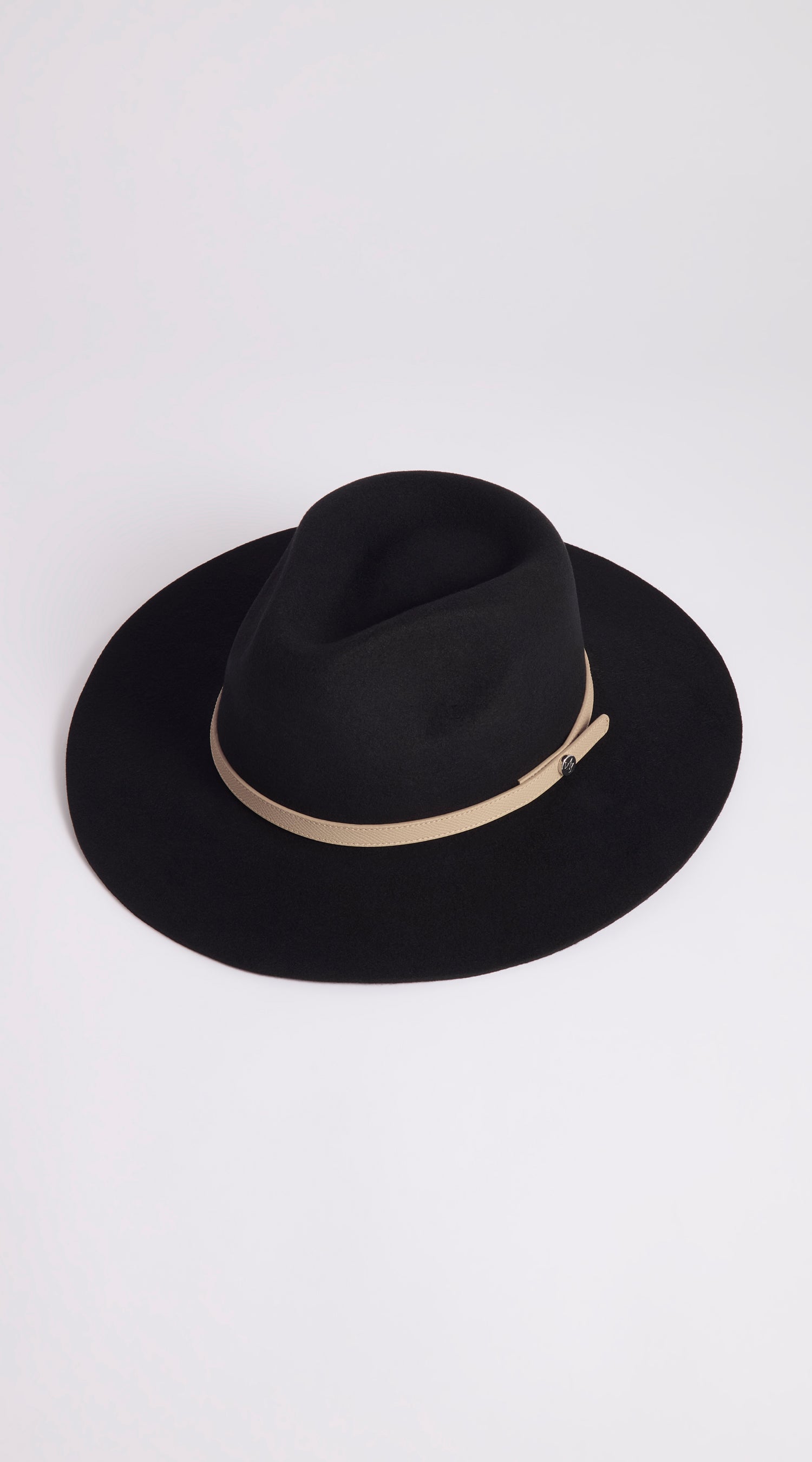 Luxy Wool Fedora Hat - Black/Beige