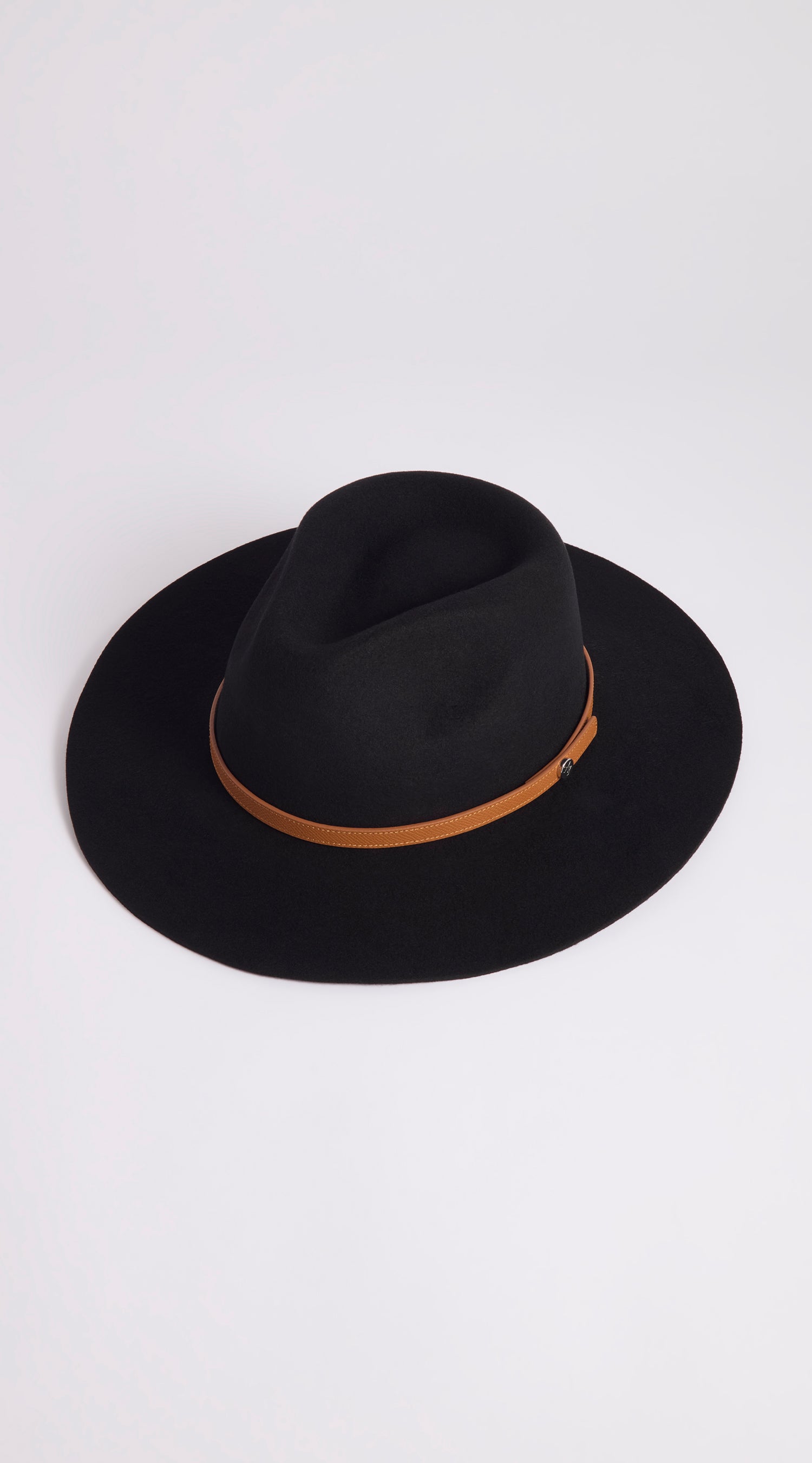 Luxy Wool Fedora Hat - Black/Tan