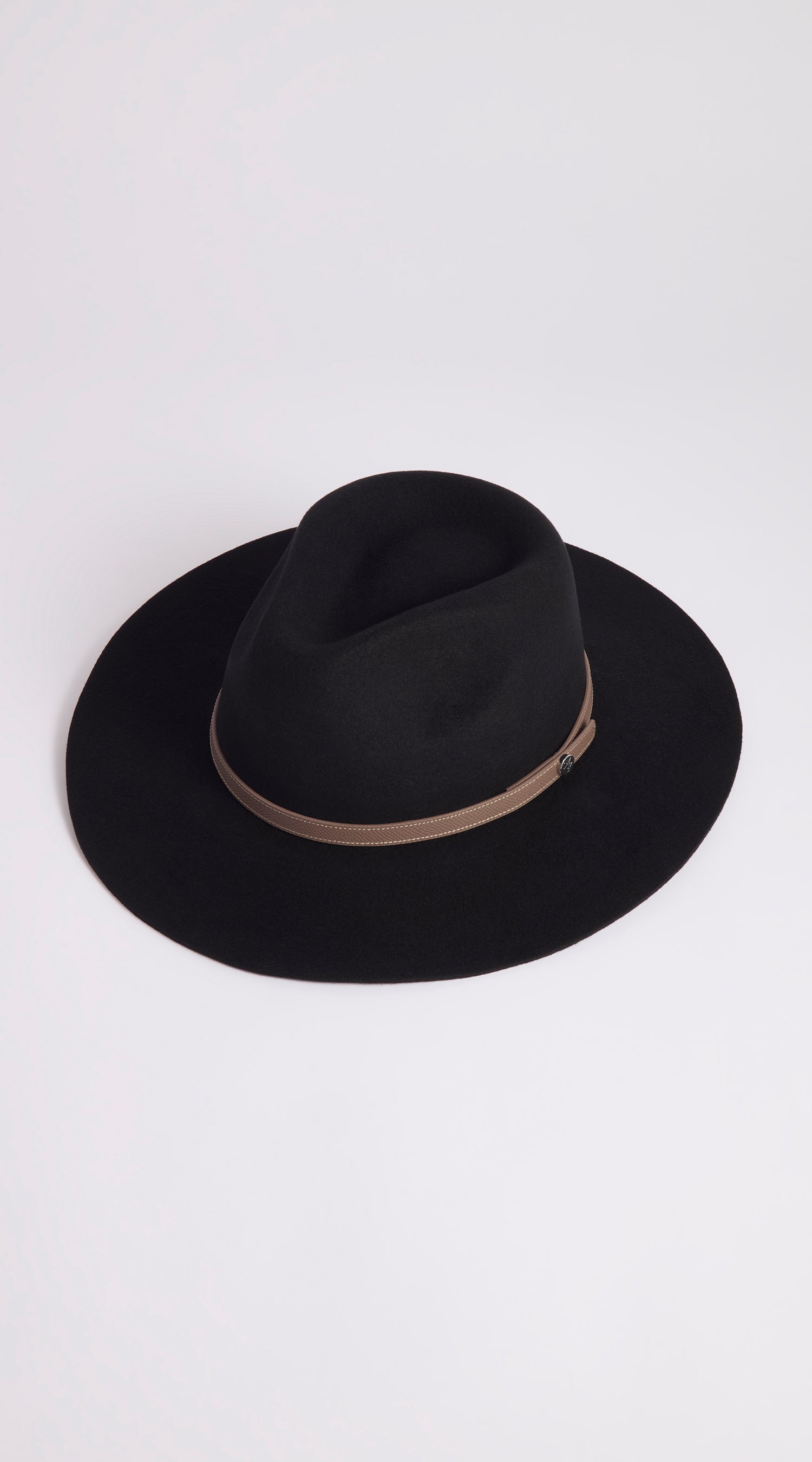 Luxy Wool Fedora Hat - Black/Taupe
