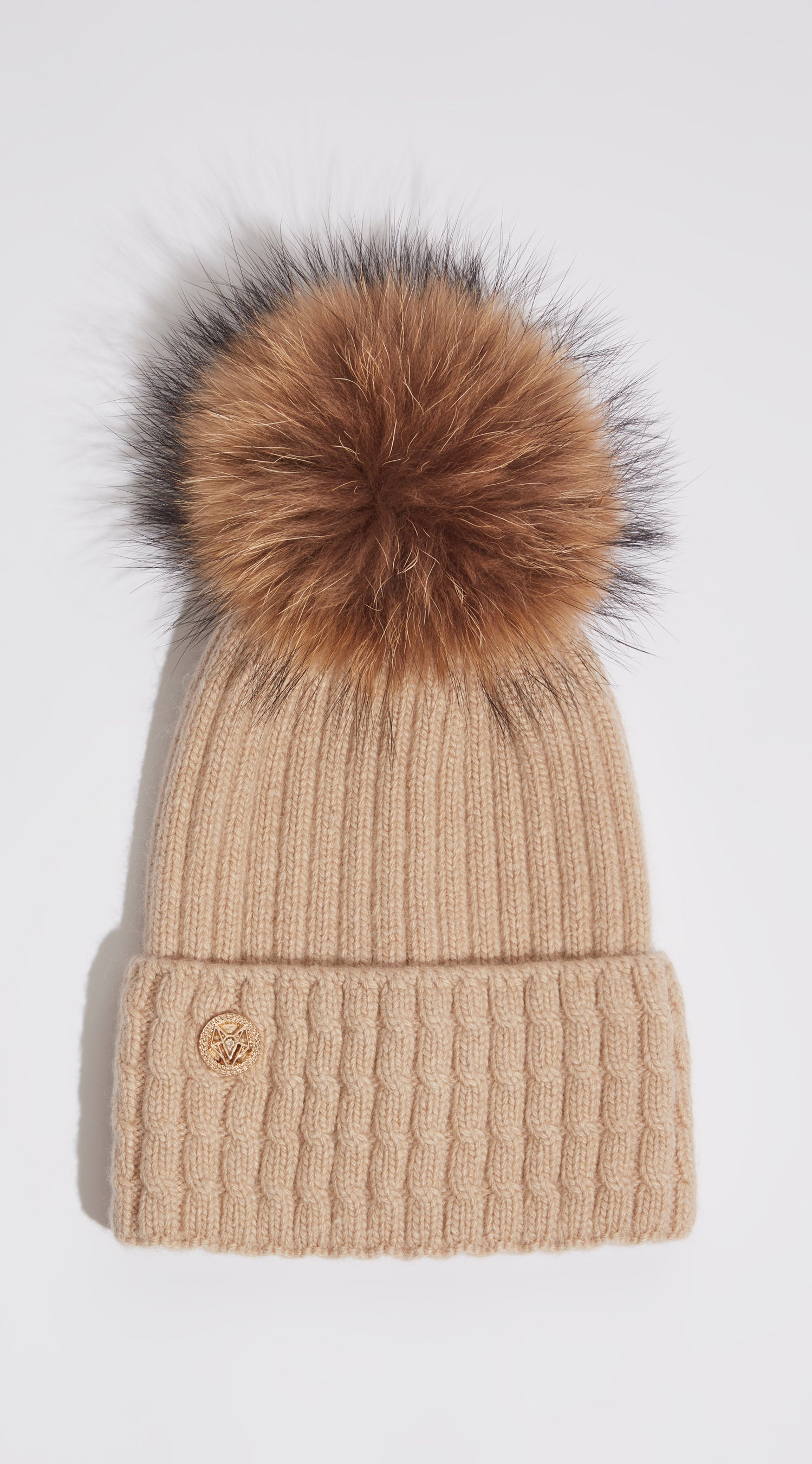 Mens Boston Pom Pom Hat - Beige