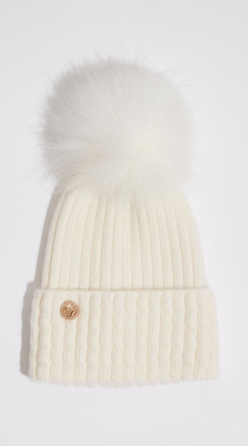 Boston Pom Pom Hat - Ecru