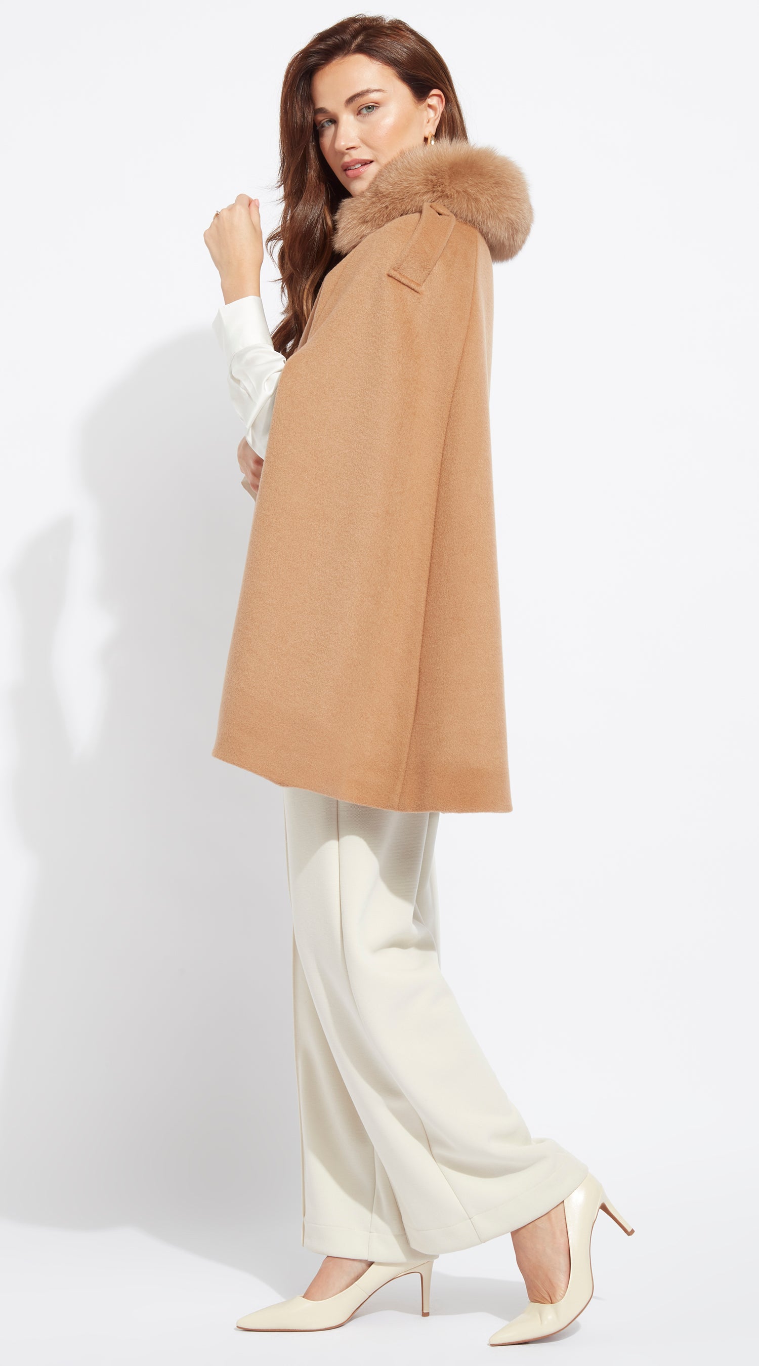 Cashmere Cape Coat - Camel