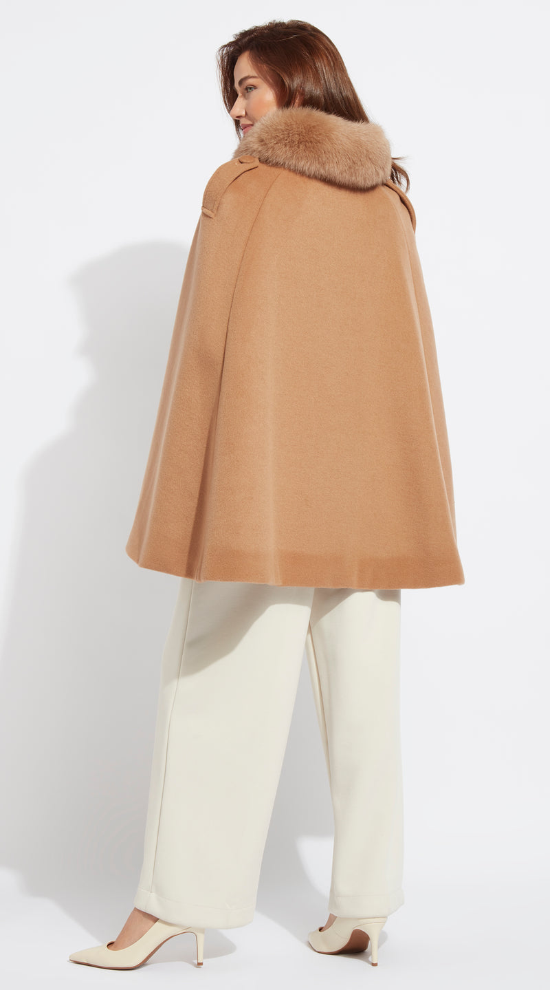 Cashmere Cape Coat - Camel