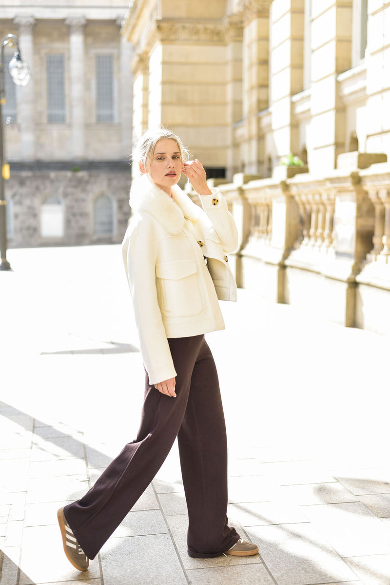 The London Cashmere & Fox Fur Jacket - Buttermilk