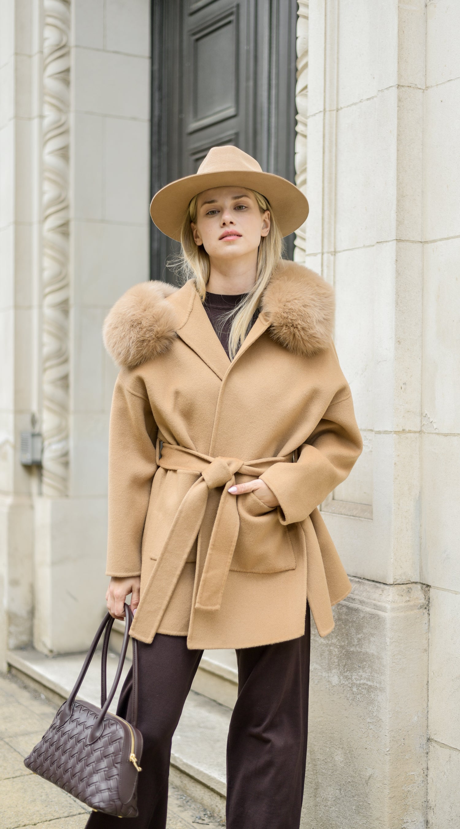 Luxy Wool Fedora Hat - Camel/Camel