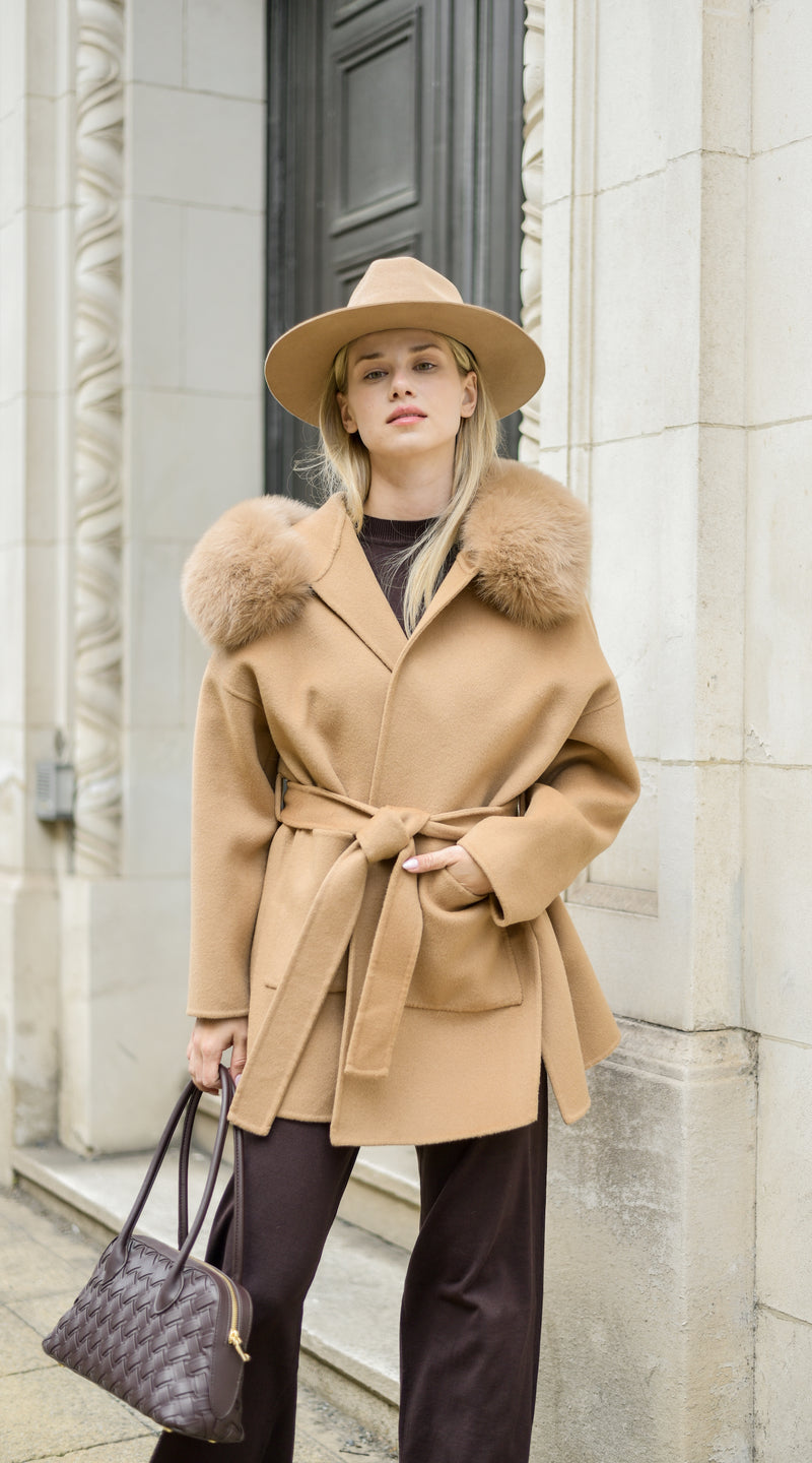 Luxy Wool Fedora Hat - Camel/Camel
