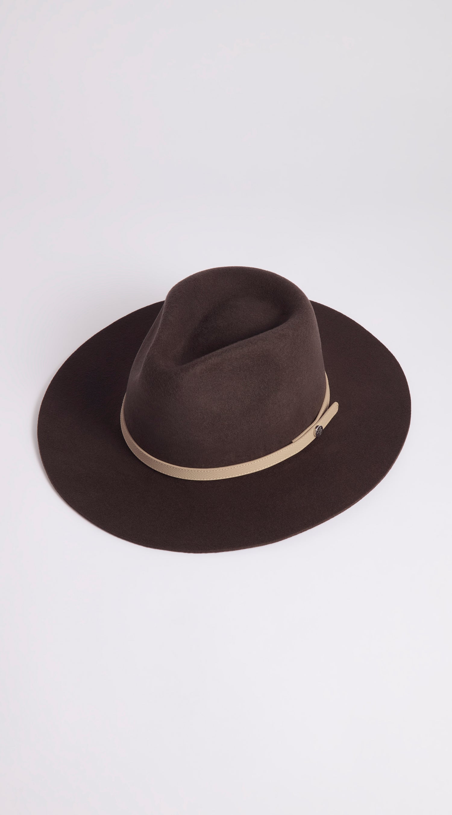 Luxy Wool Fedora Hat - Brown/Beige