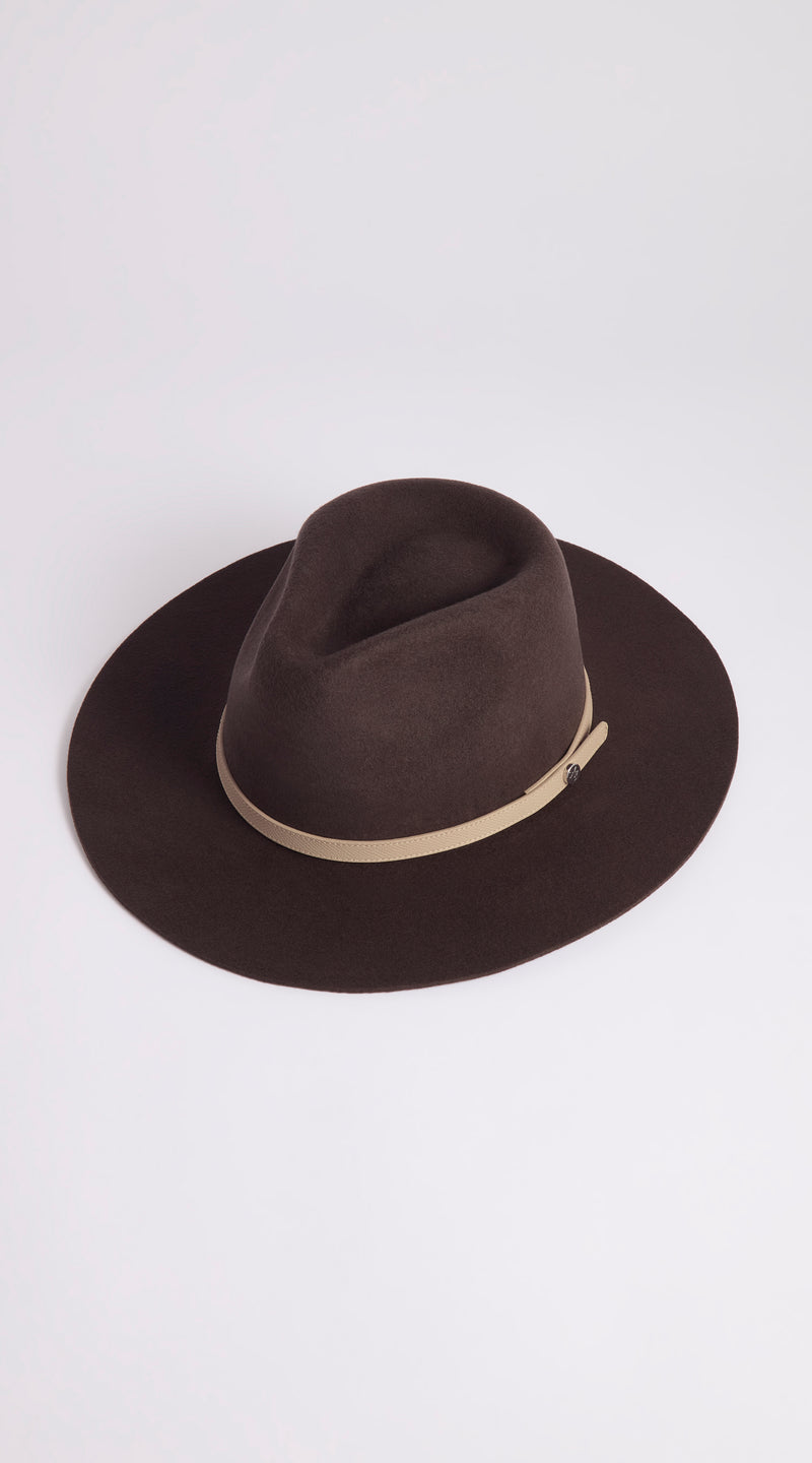 Luxy Wool Fedora Hat - Brown/Beige