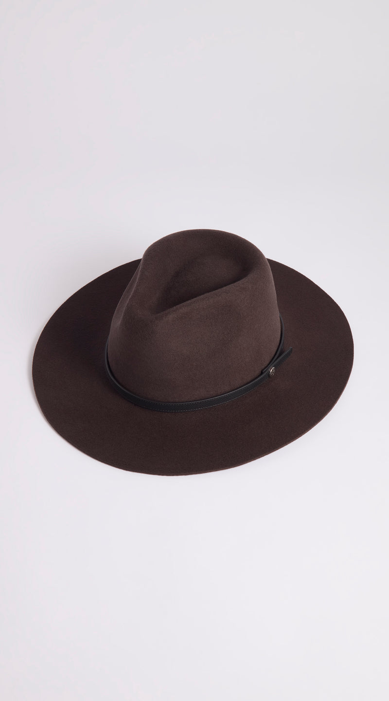 Luxy Wool Fedora Hat - Brown/Black