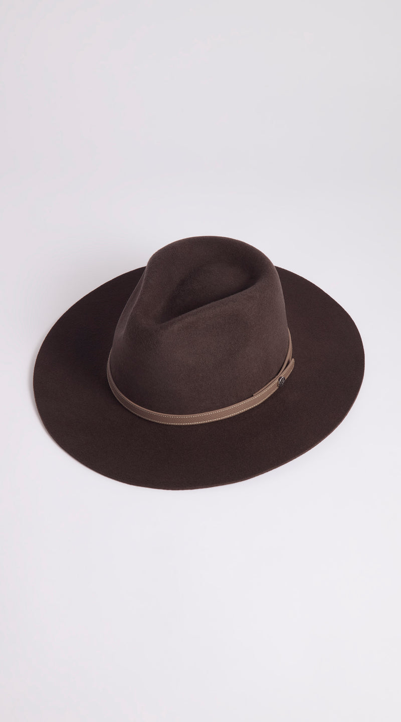 Luxy Wool Fedora Hat - Brown/Taupe