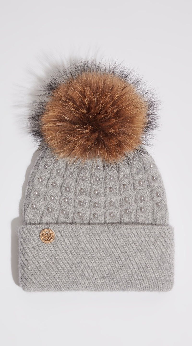 Cressida Pom Pom Hat - Grey