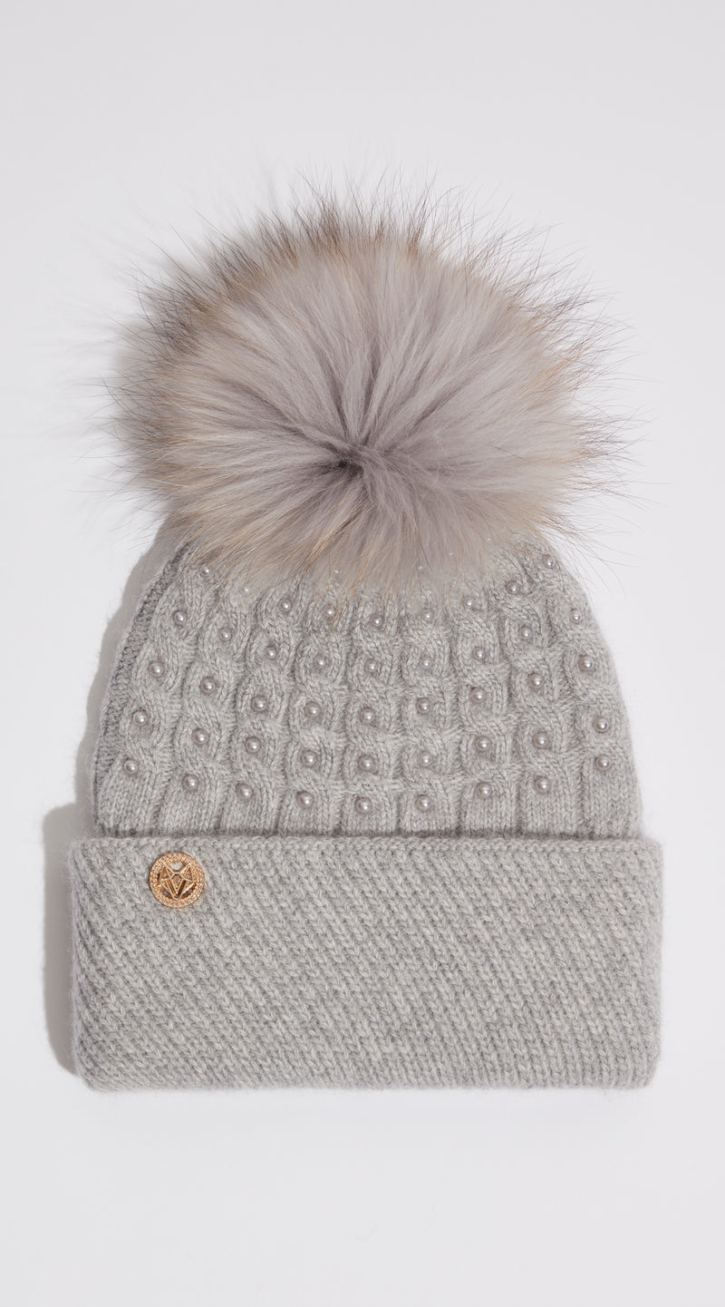 Cressida Pom Pom Hat - Grey