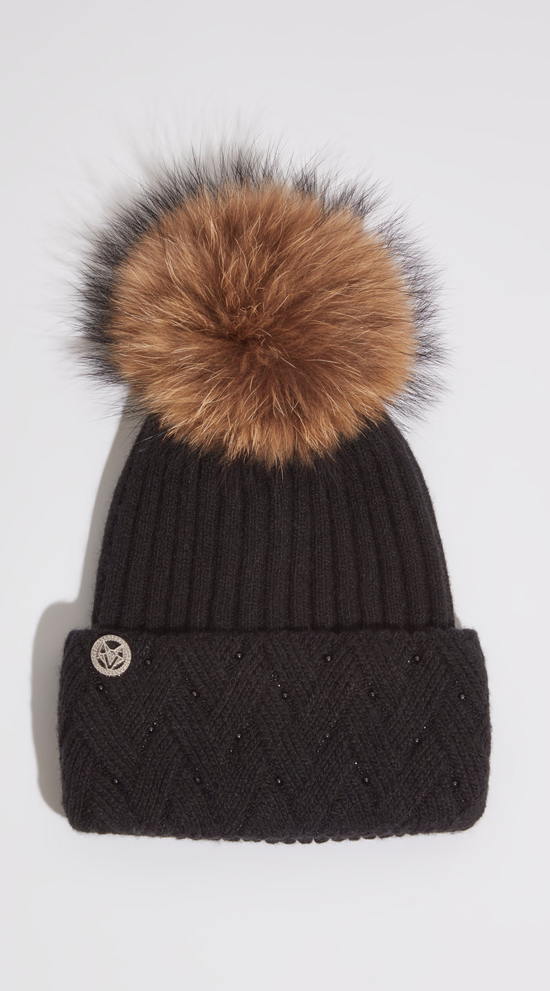 Lexa Pom Pom Hat - Black