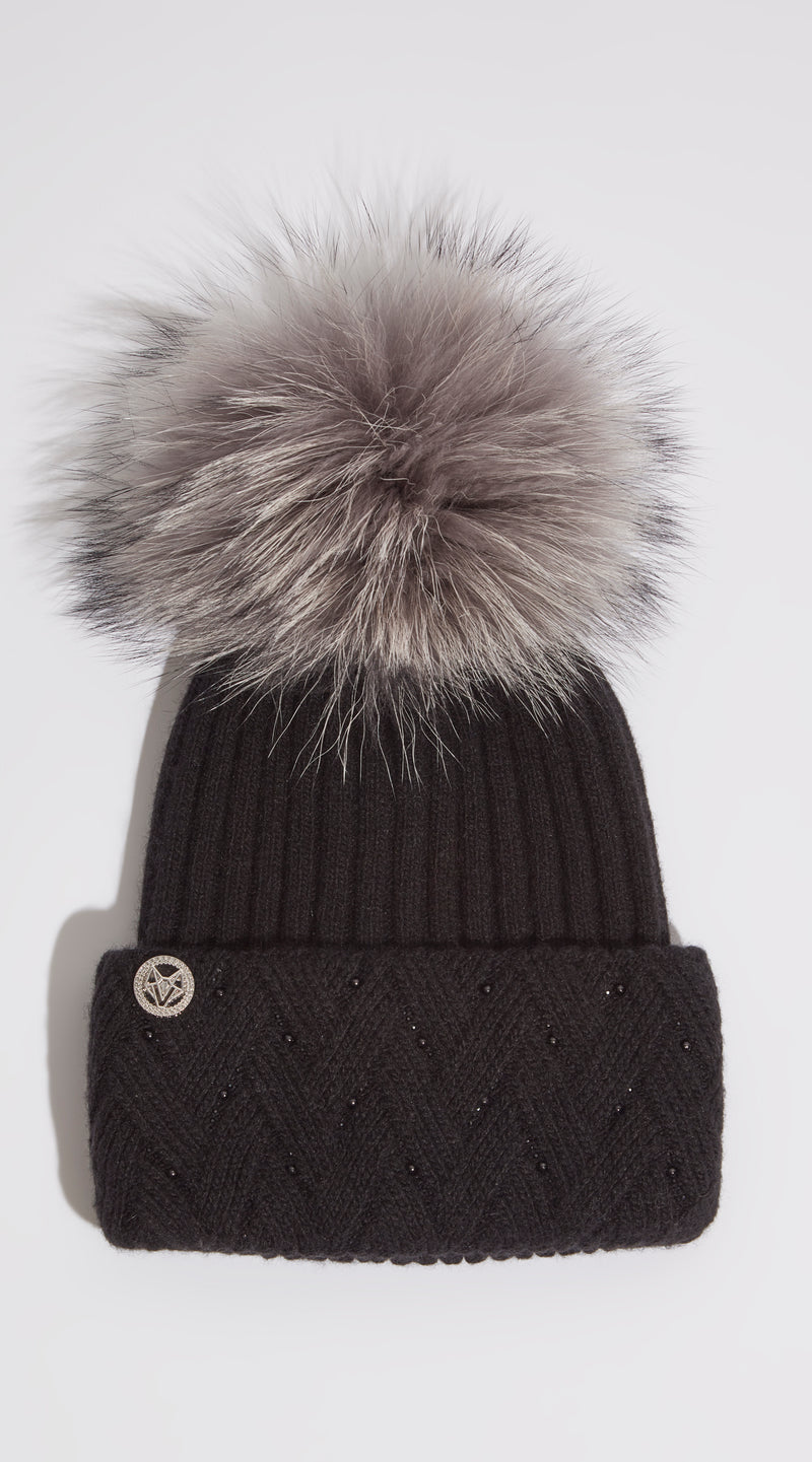 Lexa Pom Pom Hat - Black