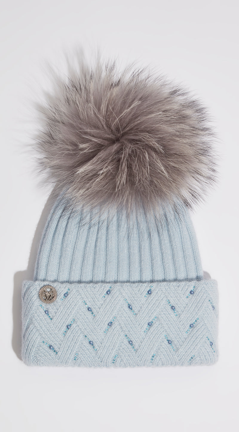 Lexa Pom Pom Hat - Blue