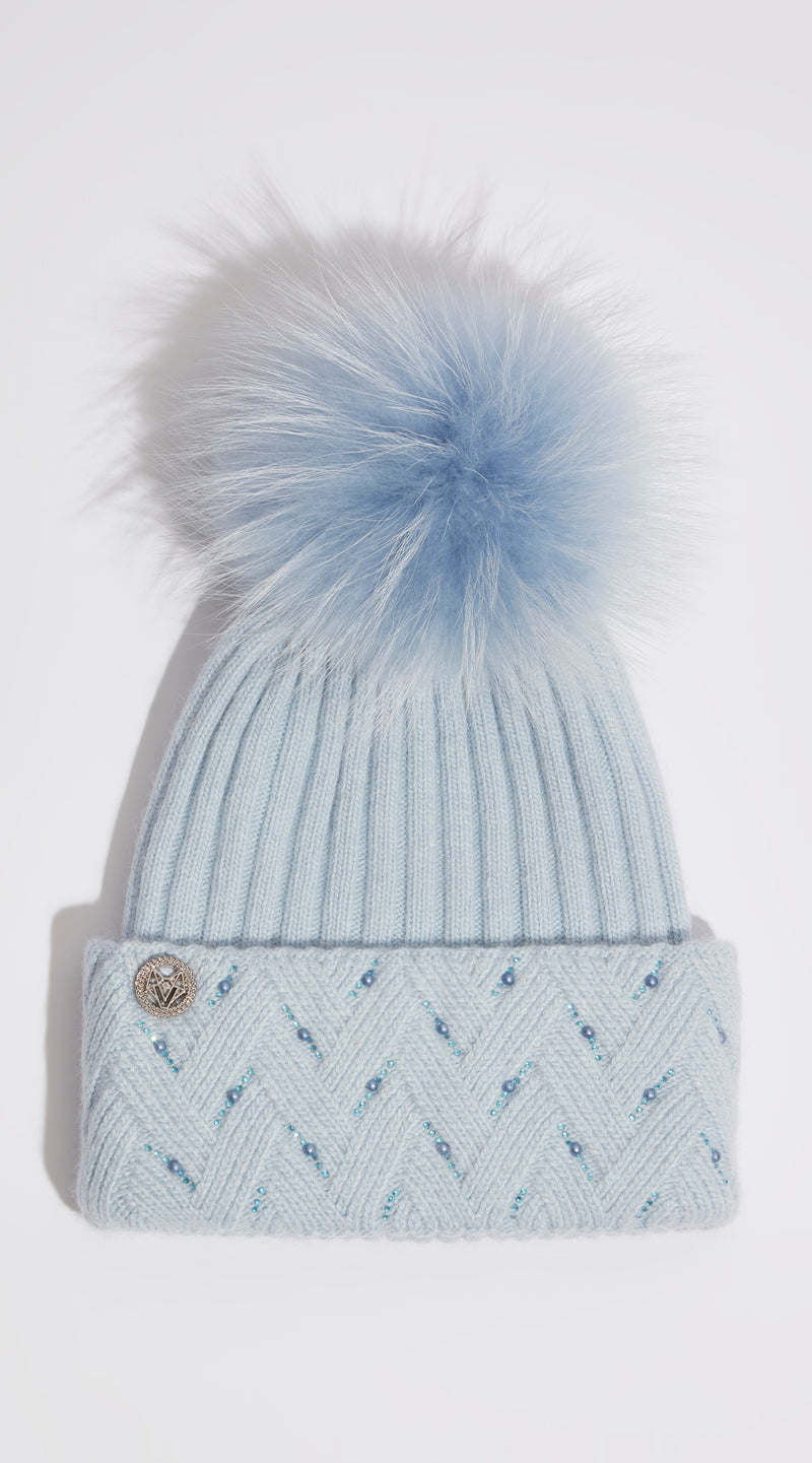 Lexa Pom Pom Hat - Blue