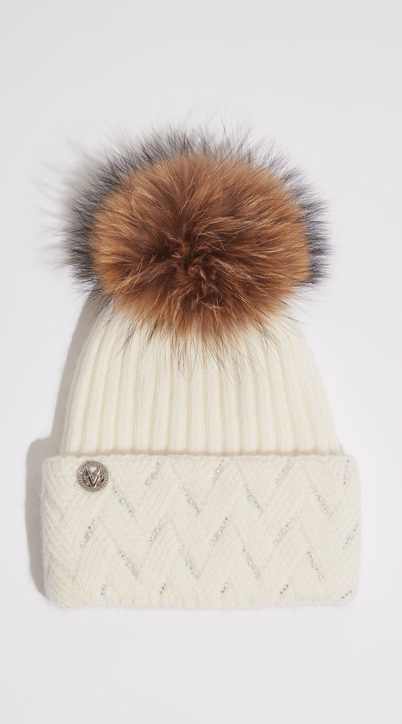 Lexa Pom Pom Hat - Ecru