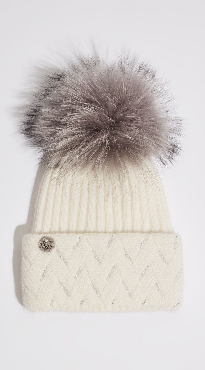 Lexa Pom Pom Hat - Ecru