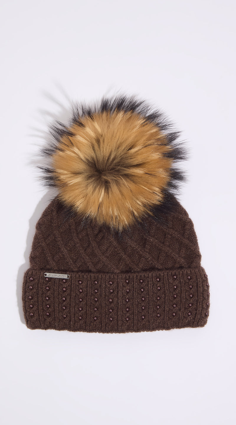 Harlow Pom Pom Hat - Brown