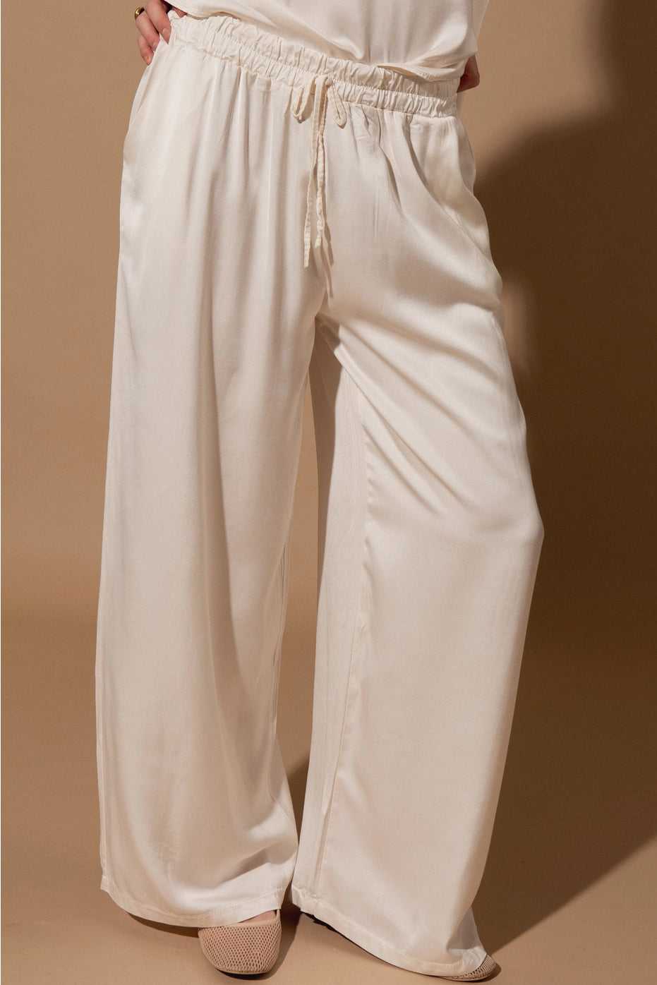 Marlena Silk Trousers - Crema