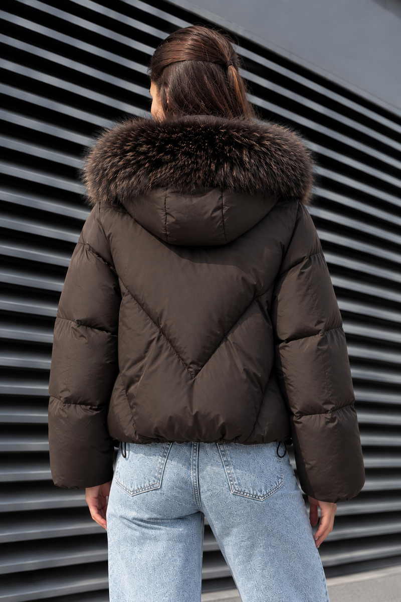 Luxy Oversized Fur Trimmed Down Jacket