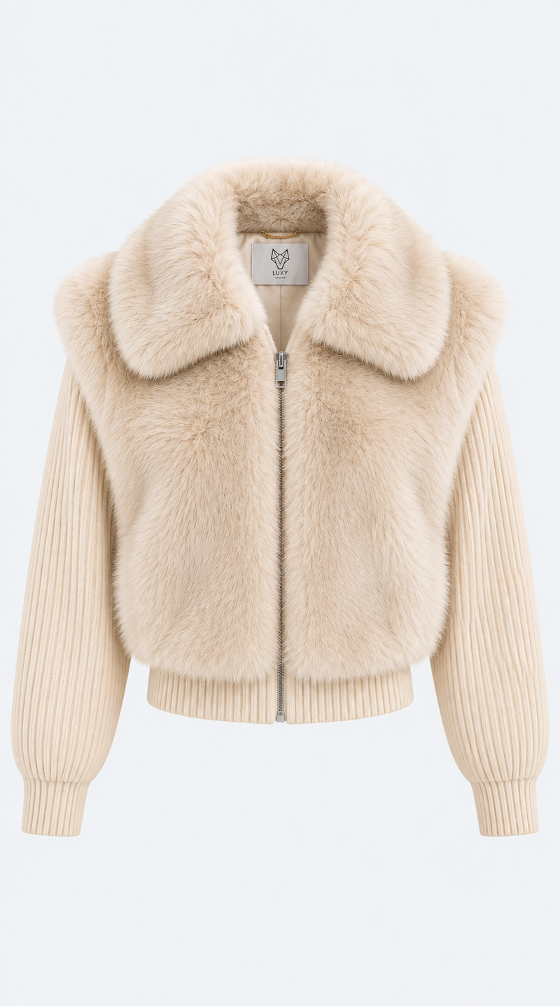 Luxy Faux Fur Jacket - Crema