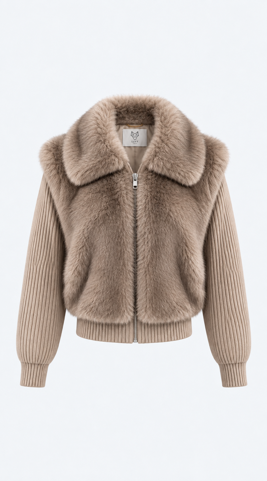 Luxy Faux Fur Jacket - Taupe