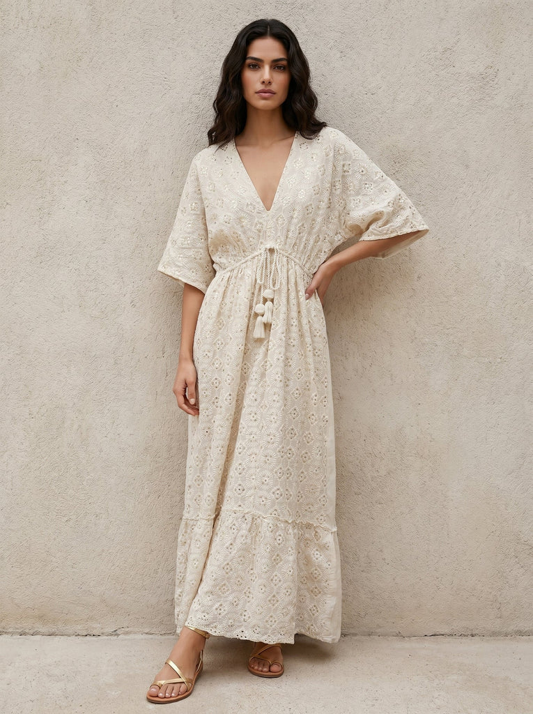 Aurella 100% Cotton Maxi Dress