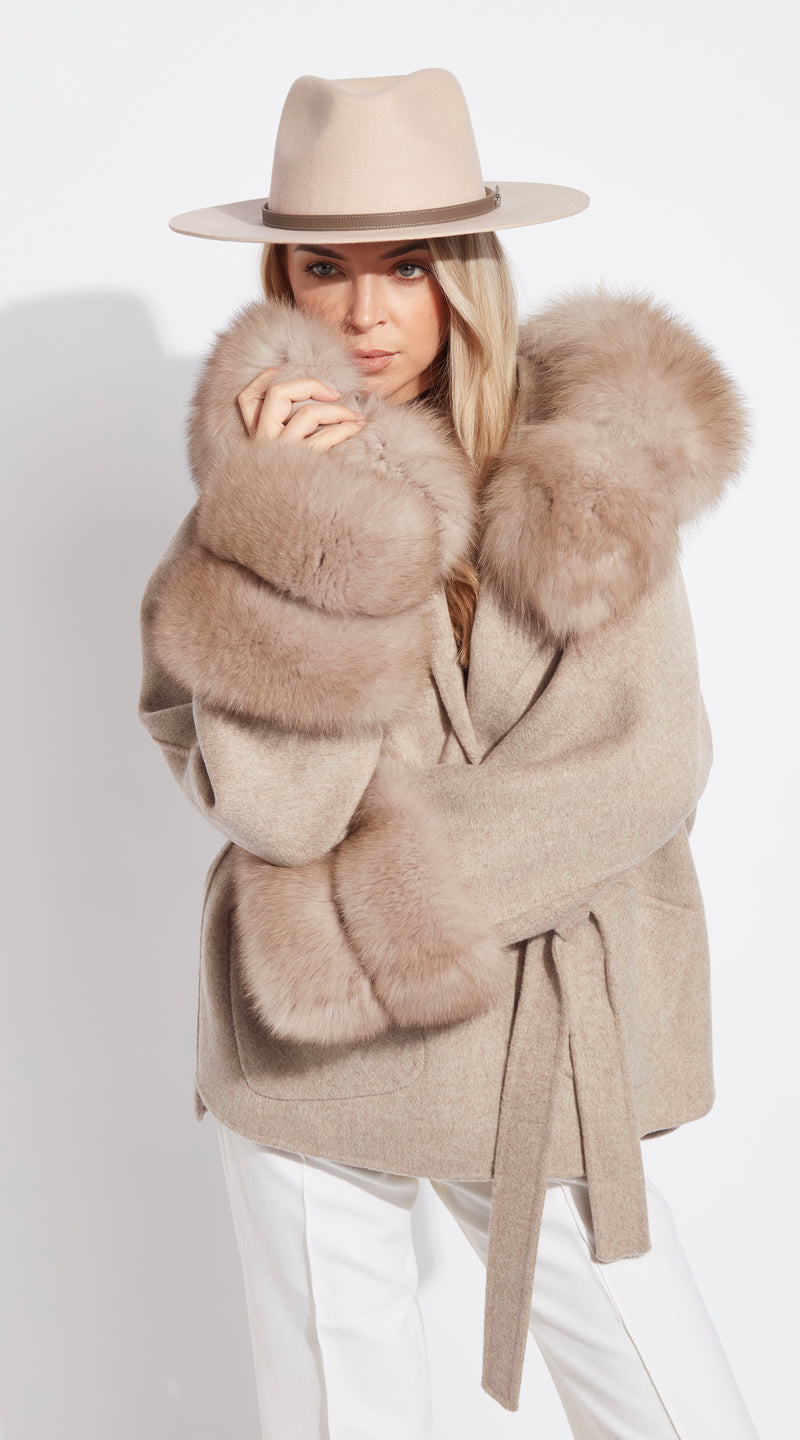 Luxy Wool Fedora Hat - Beige/Taupe