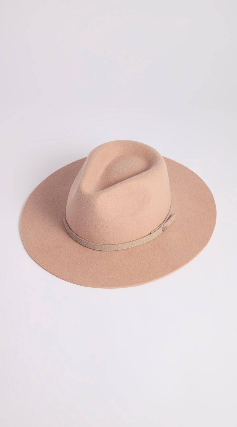 Luxy Wool Fedora Hat - Light Camel/Beige