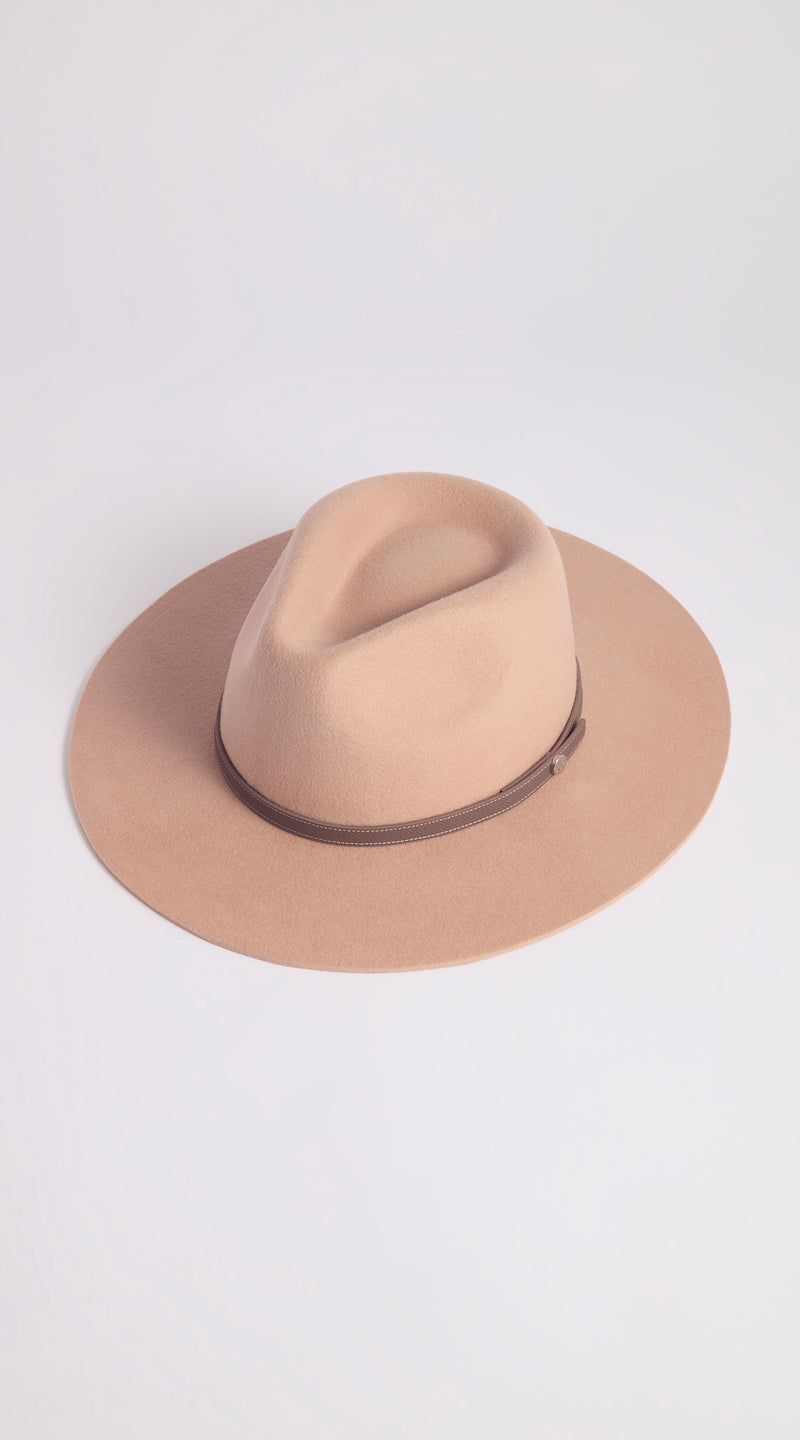 Luxy Wool Fedora Hat - Light Camel/Taupe