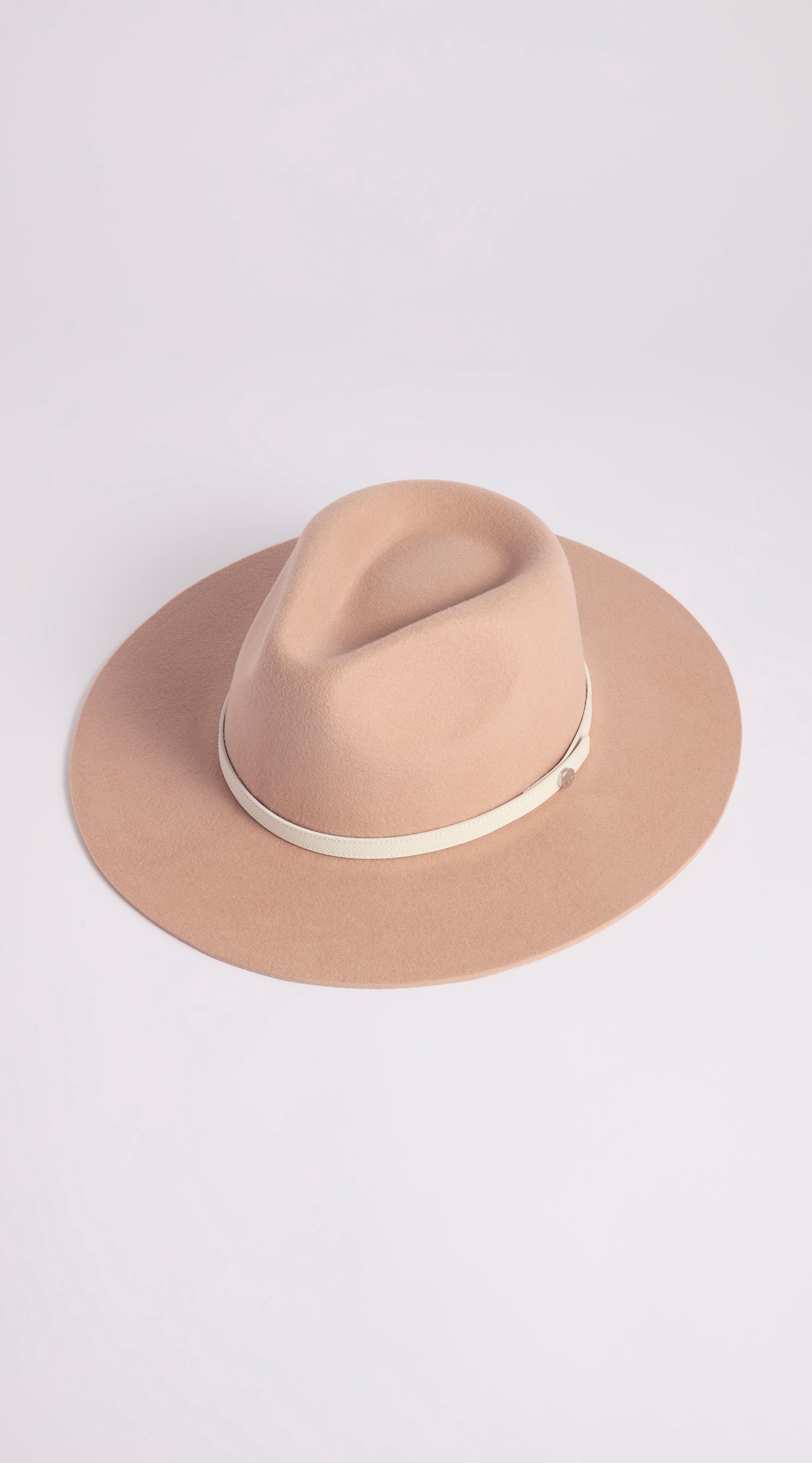 Luxy Wool Fedora Hat - Light Camel/White