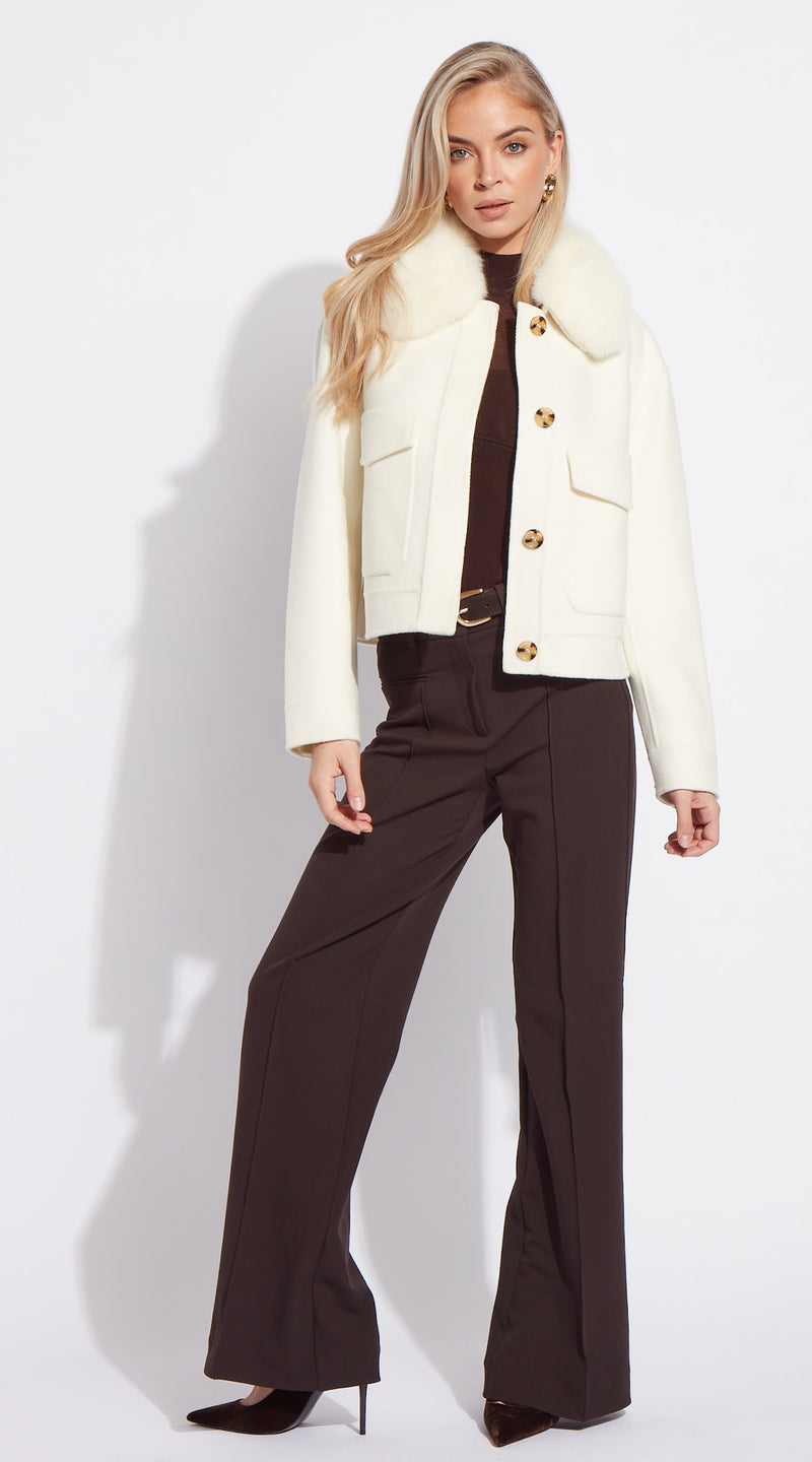 The London Cashmere & Fox Fur Jacket - Ivory