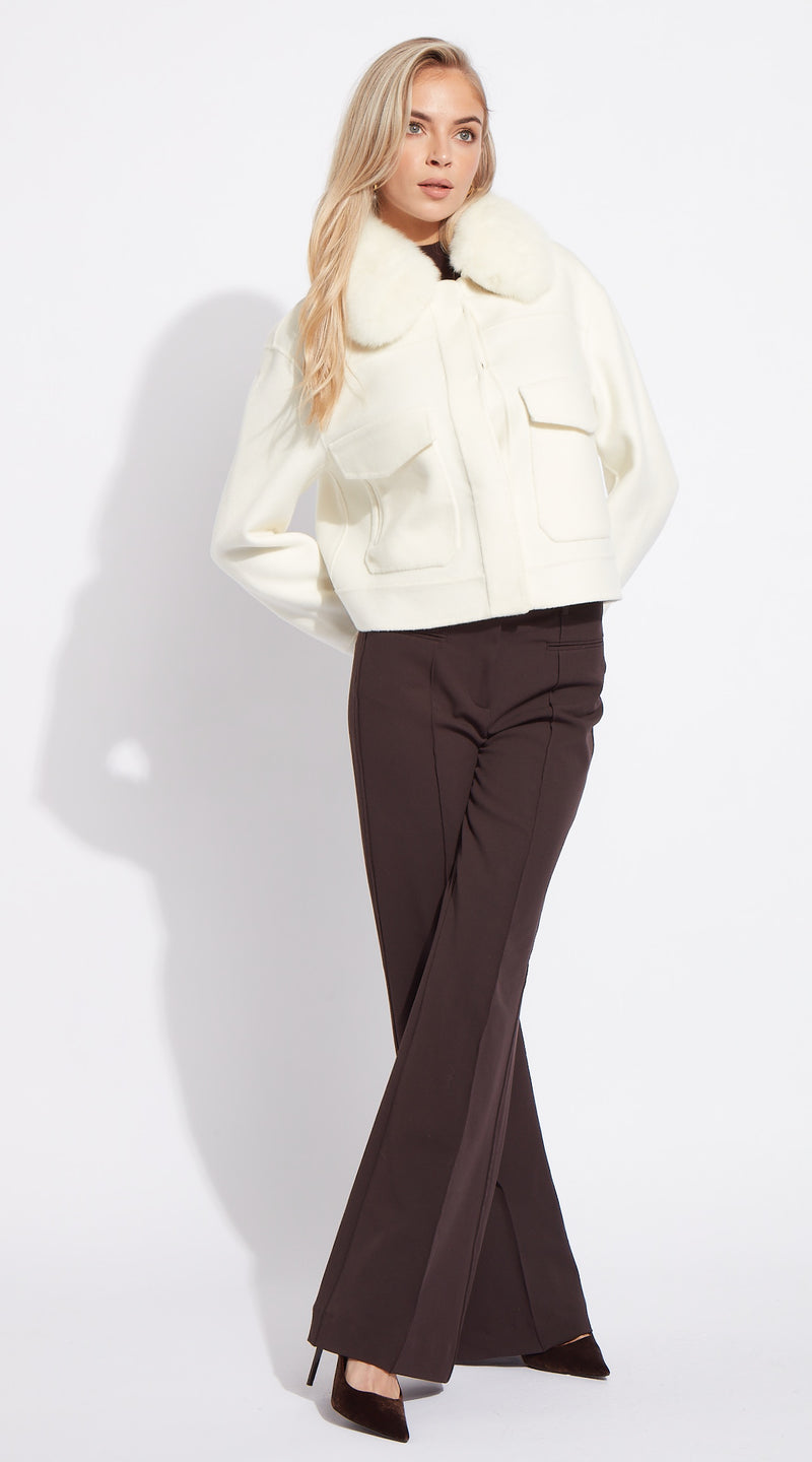 The London Cashmere & Fox Fur Jacket - Ivory