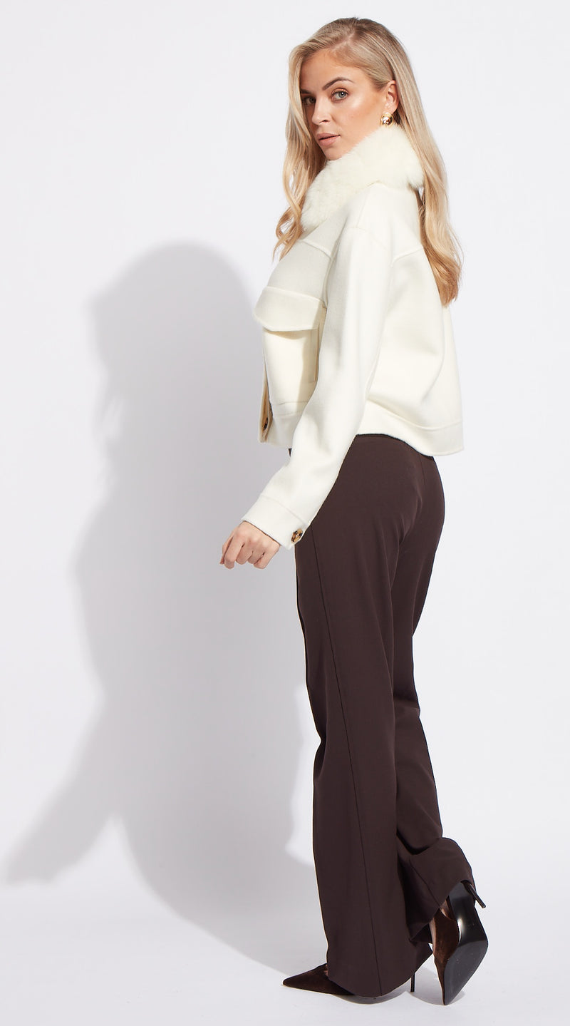 The London Cashmere & Fox Fur Jacket - Ivory