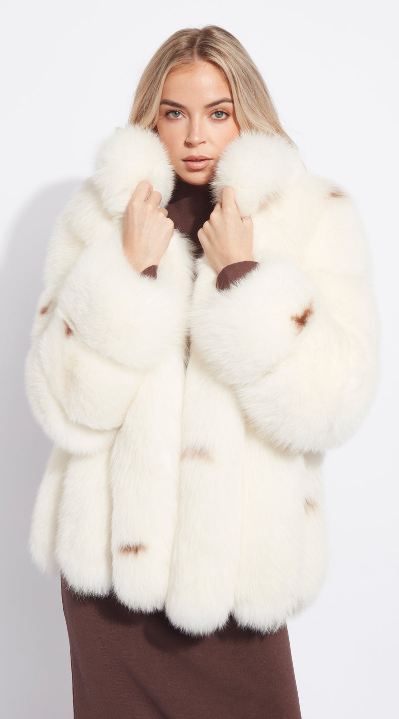 Supreme Luxy  Fox Fur Midi Collared Coat - Limited Edition