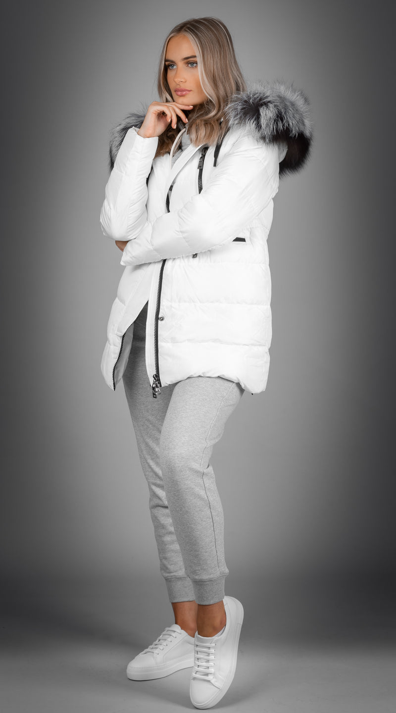 OUTLET Luxy Padded Jacket - White x Silver Mist