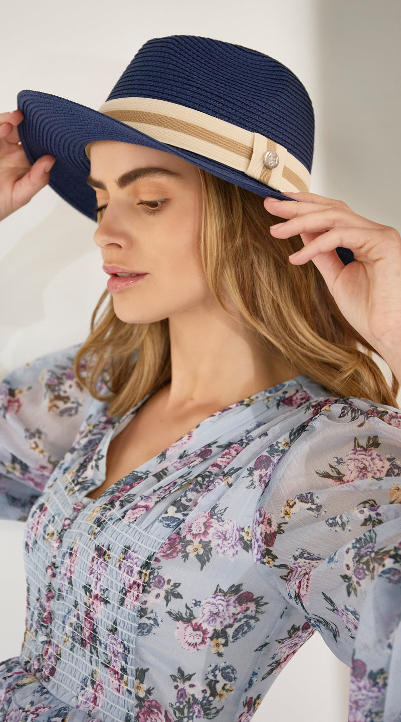 Havana Fedora Hat - Pacific Blue