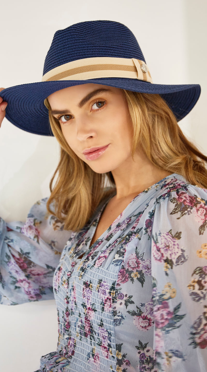 Havana Fedora Hat - Pacific Blue