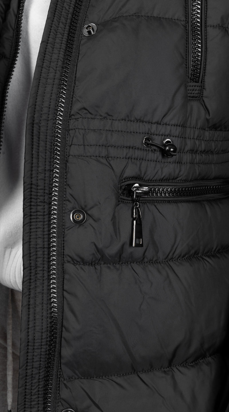 OUTLET Luxy Padded Jacket - Black x Natural