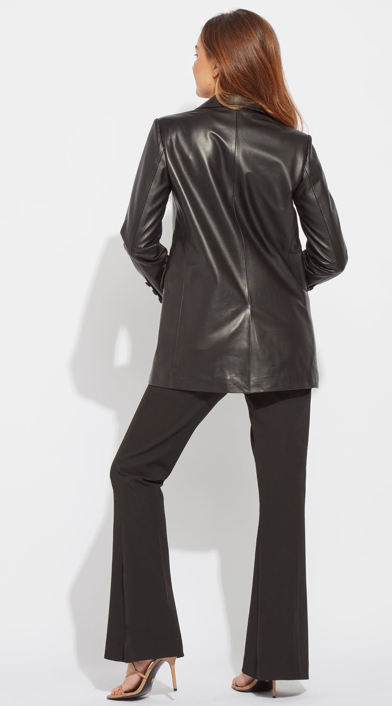 Luxy Leather Blazer- Black