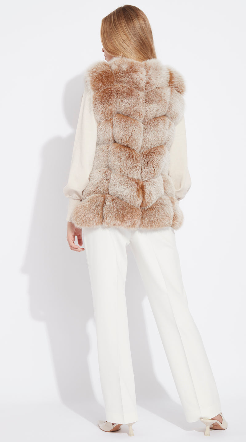 Luxy Fox Fur Gilet - Caramel Tipped