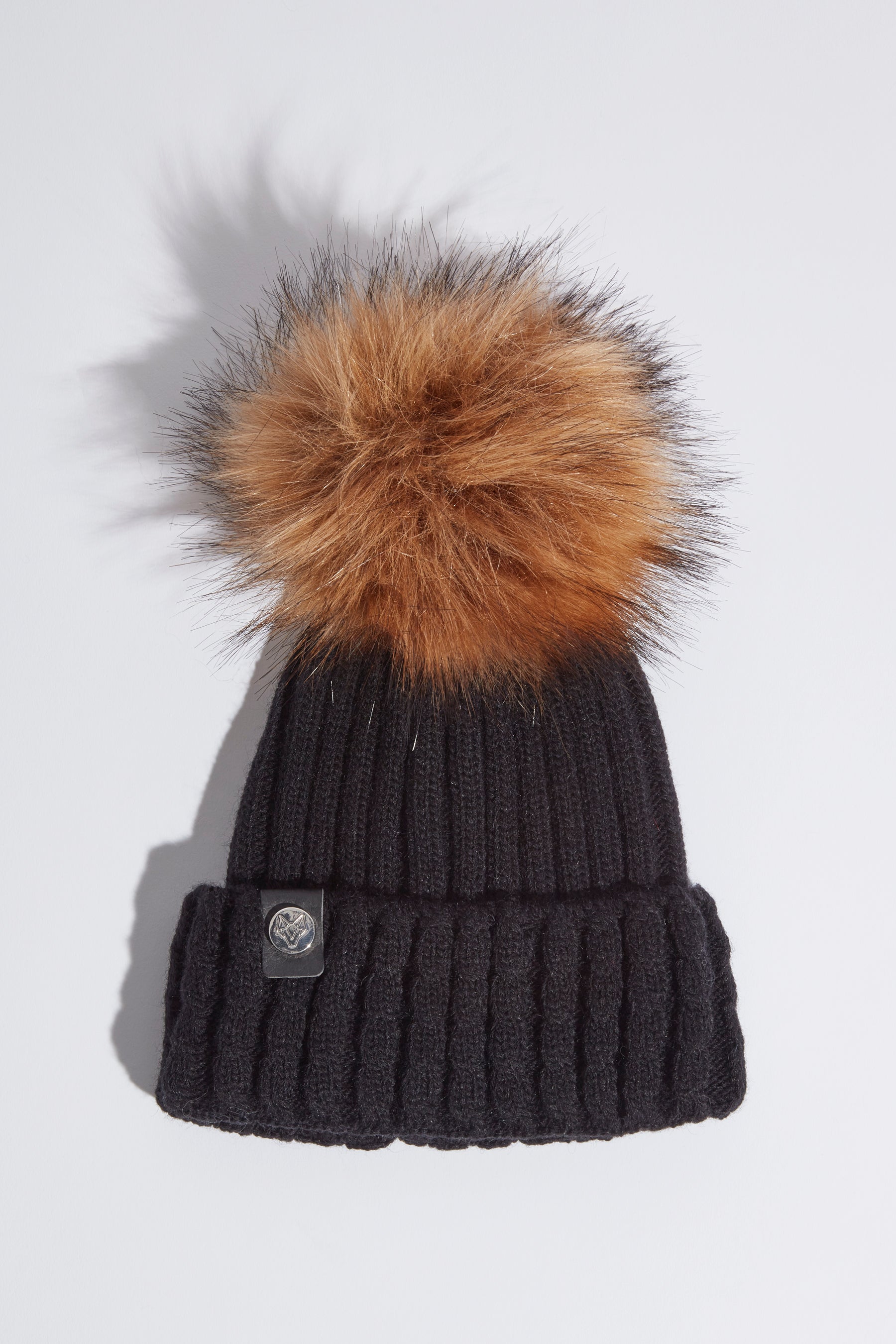 Mens Faux Boston Pom Pom Hat - Black